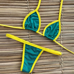 Stylish and personalized color matching strap bikini