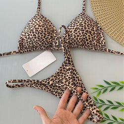 Sexy leopard sling bikini swimsuit
