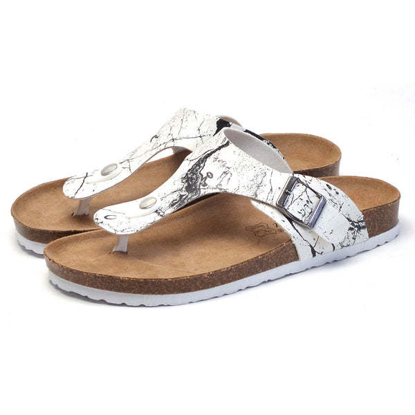 Must-Have for Fashion-Forward Crowd! Classic PU Cork Slippers for Summer - White and Black