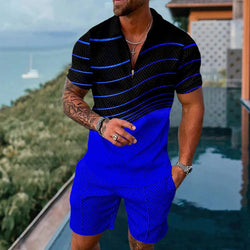 Contrasting color retro casual short-sleeved suit
