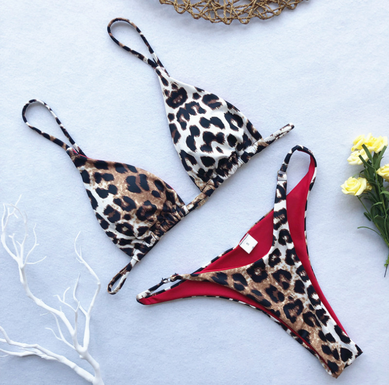 Sexy Leopard Print Bikini Swimsuit Set