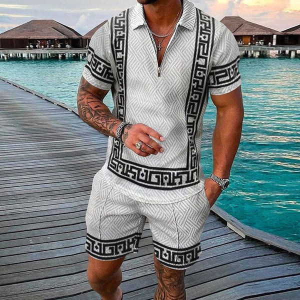 Retro casual lapel short sleeve suit