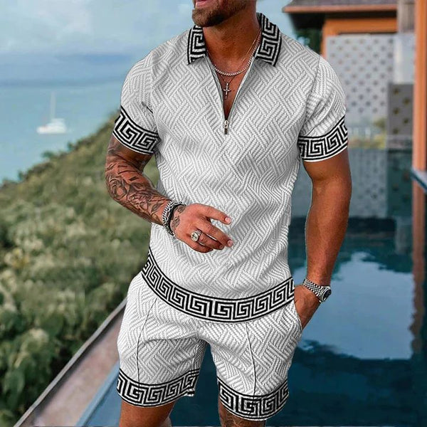 Retro casual lapel short sleeve suit