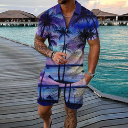 Coco resort style polo shirt print set
