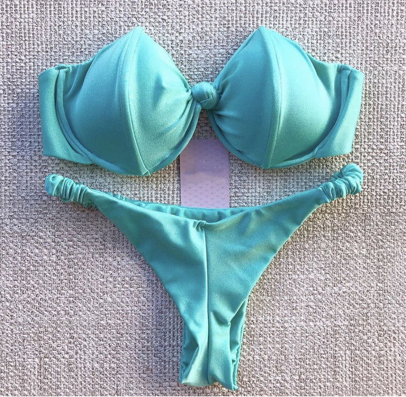 Solid color sexy bikini