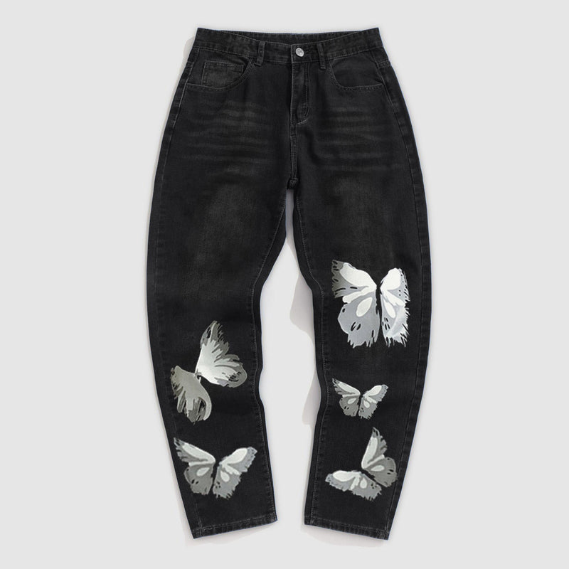 Butterfly Casual Loose Vintage Jeans