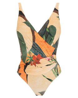 One Piece Swimsuit Chiffon Beach Skirt Set