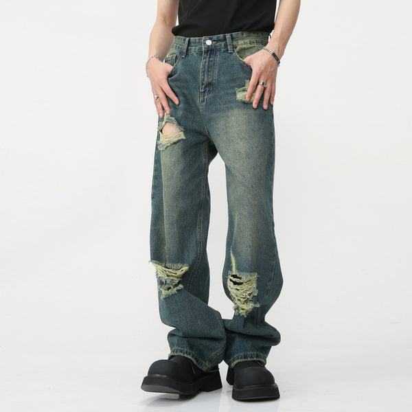 Vintage Loose Mopping Ripped Hip-Hop Jeans