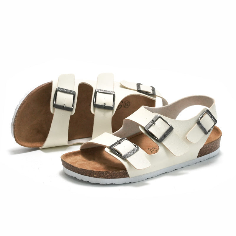 Men’s and Women’s Three Buckle Cork Sandals for Summer
