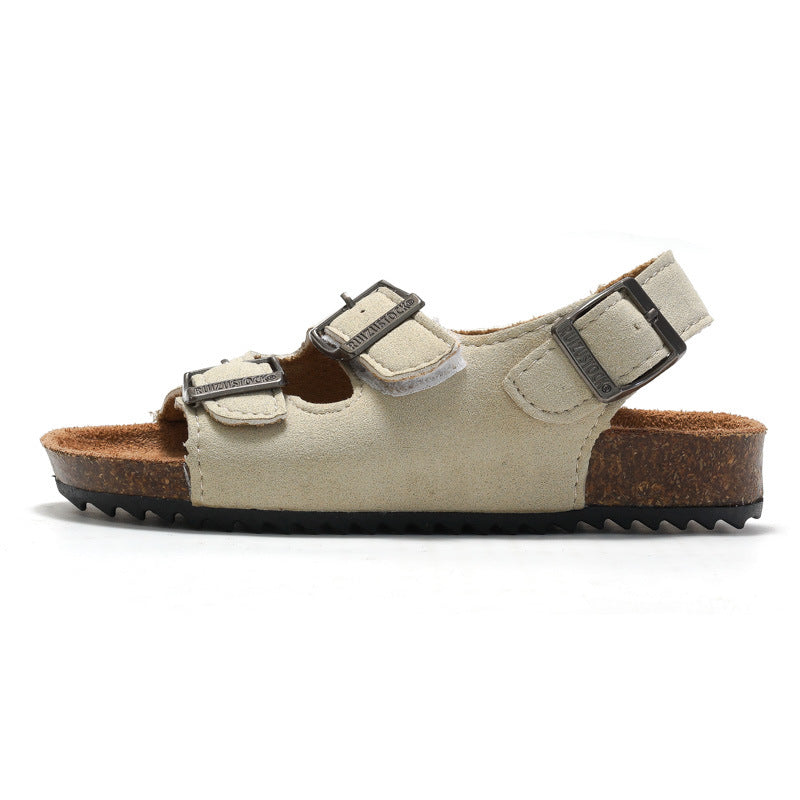 2023 Unisex Color Block Cork Sandals - Velcro Wearing Style