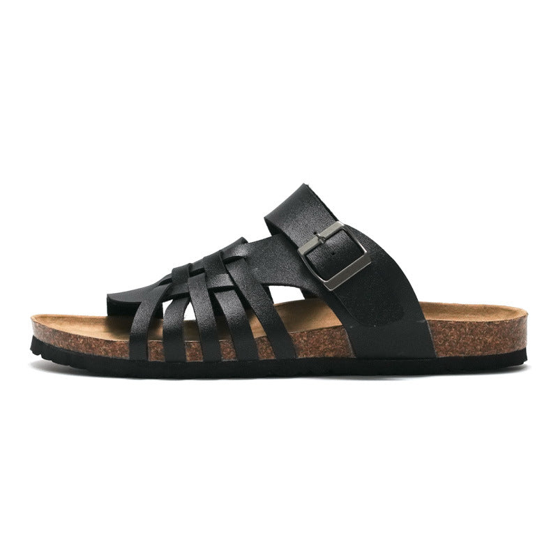 Stylish Men’s Cork Sandals for Summer Beach and Casual Wear