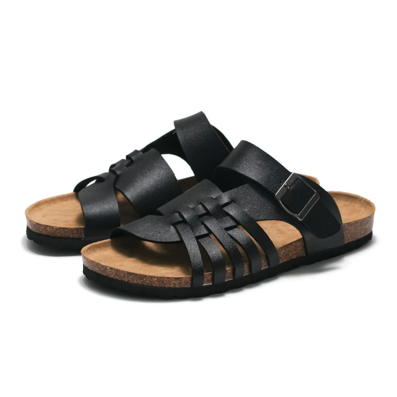 Stylish Men’s Cork Sandals for Summer Beach and Casual Wear