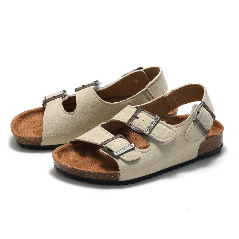 2023 Unisex Color Block Cork Sandals - Velcro Wearing Style