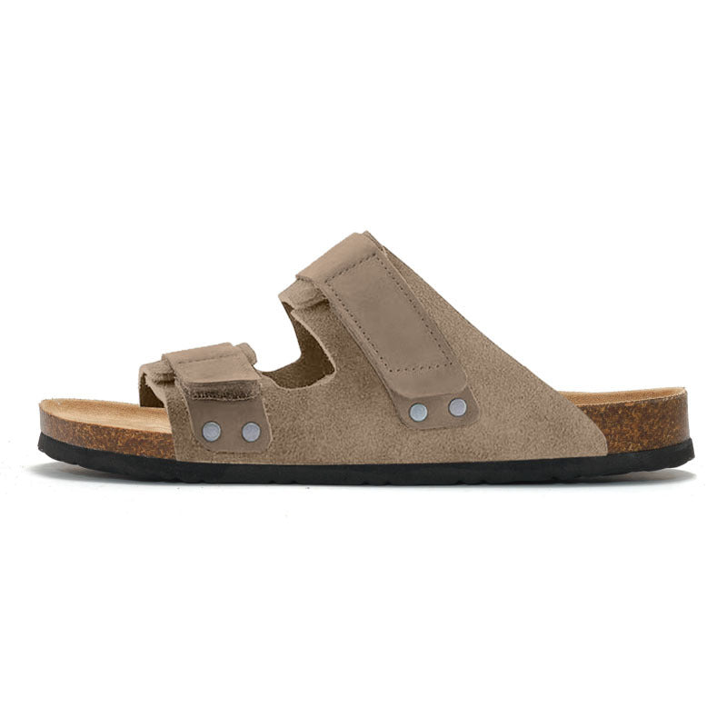Fashionable Men’s Soft Cork Beach Sandals with Matte Finish - Deluxe and Comfortable