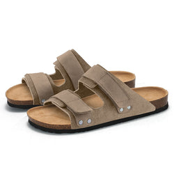 Fashionable Men’s Soft Cork Beach Sandals with Matte Finish - Deluxe and Comfortable