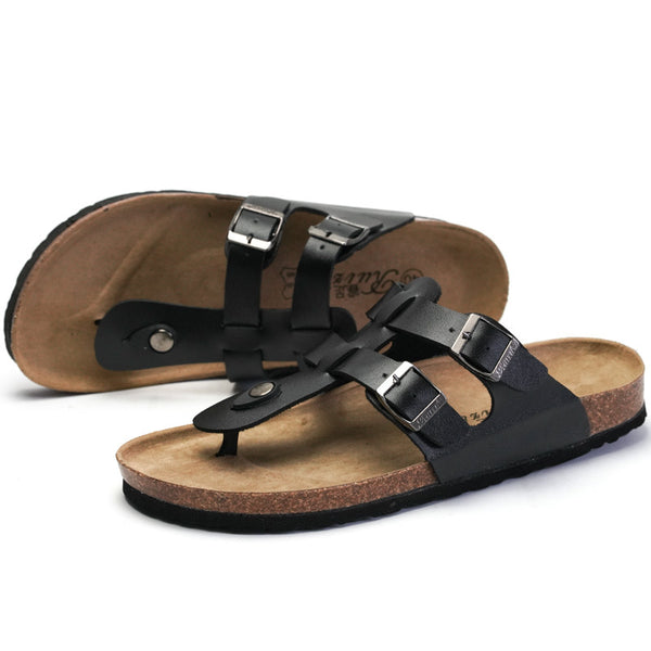 Stylish Unisex Stitched Cork Sandals for Beach and Casual Wear