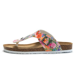 New Arrival Women’s Cork Slippers - Floral Design, Suitable for Beach and Outdoor Activities