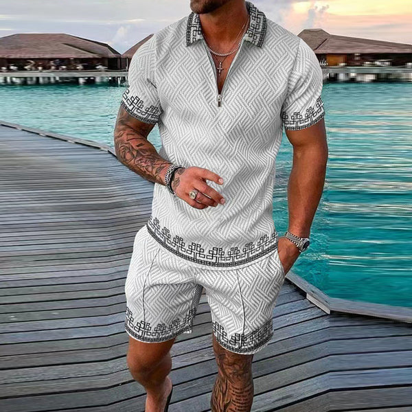 Printed casual POLO suit