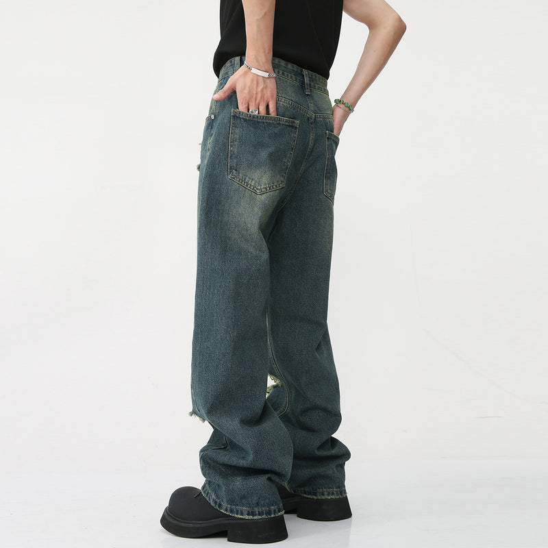 Vintage Loose Mopping Ripped Hip-Hop Jeans
