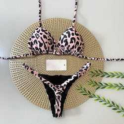 Sexy leopard print resort style pool bikini