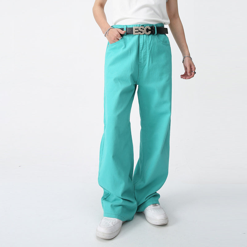 Colorful Loose Straight Casual Style Vintage Jeans
