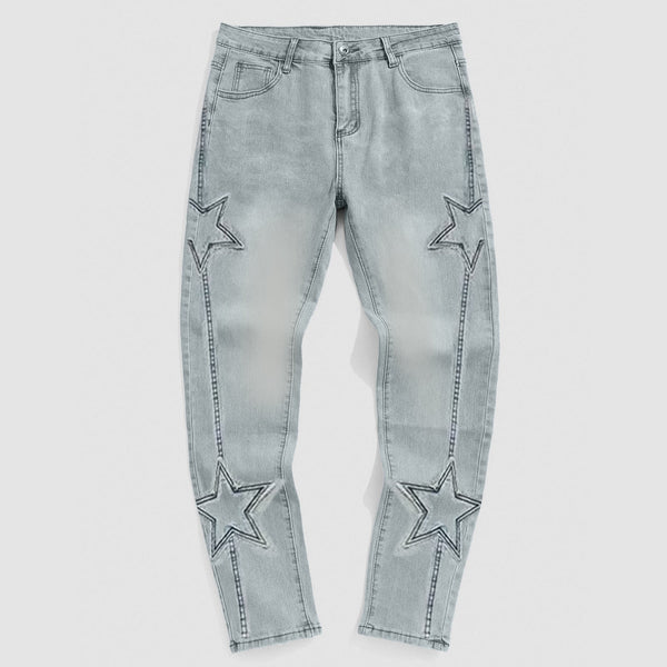 Washed Retro Tide Brand Hugh Denim Trousers